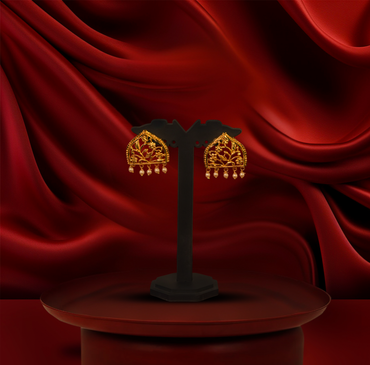 24K Gold-Plated - Ethnic Nakshi Pearl Necklace Set with Traditional Finish with Earrings