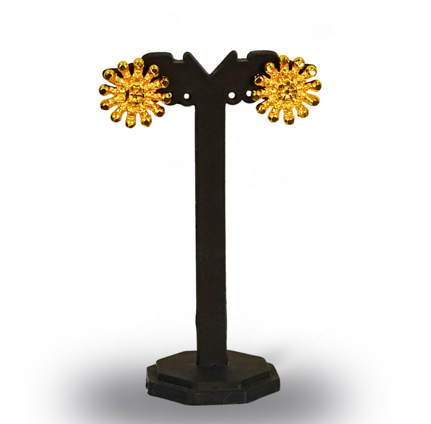 24KT Gold-Plated - Golden Spikes Designer Necklace with Earrings