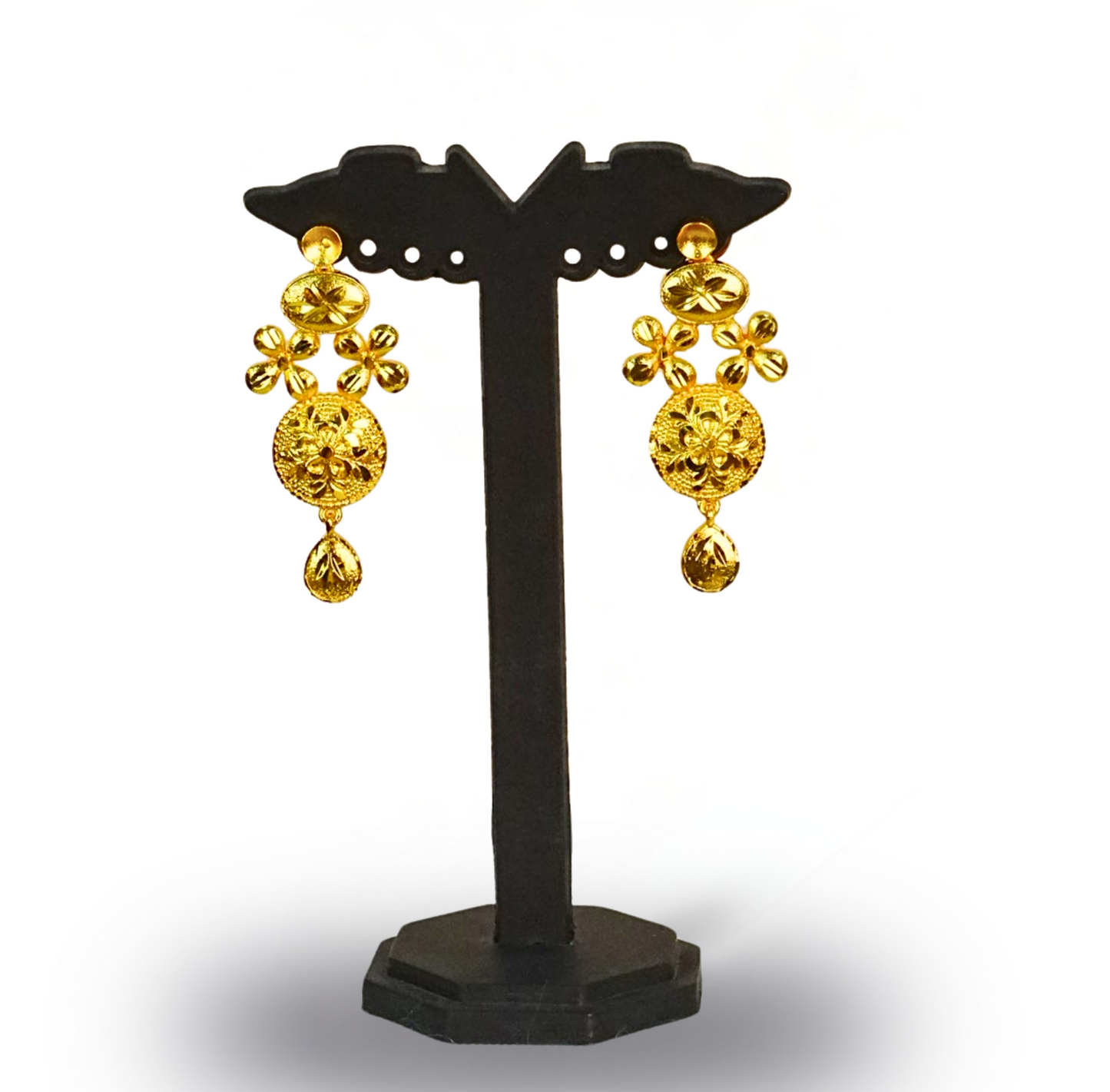 24K Gold-Plated - Coin Motif Exclusive Necklace Set with Earrings