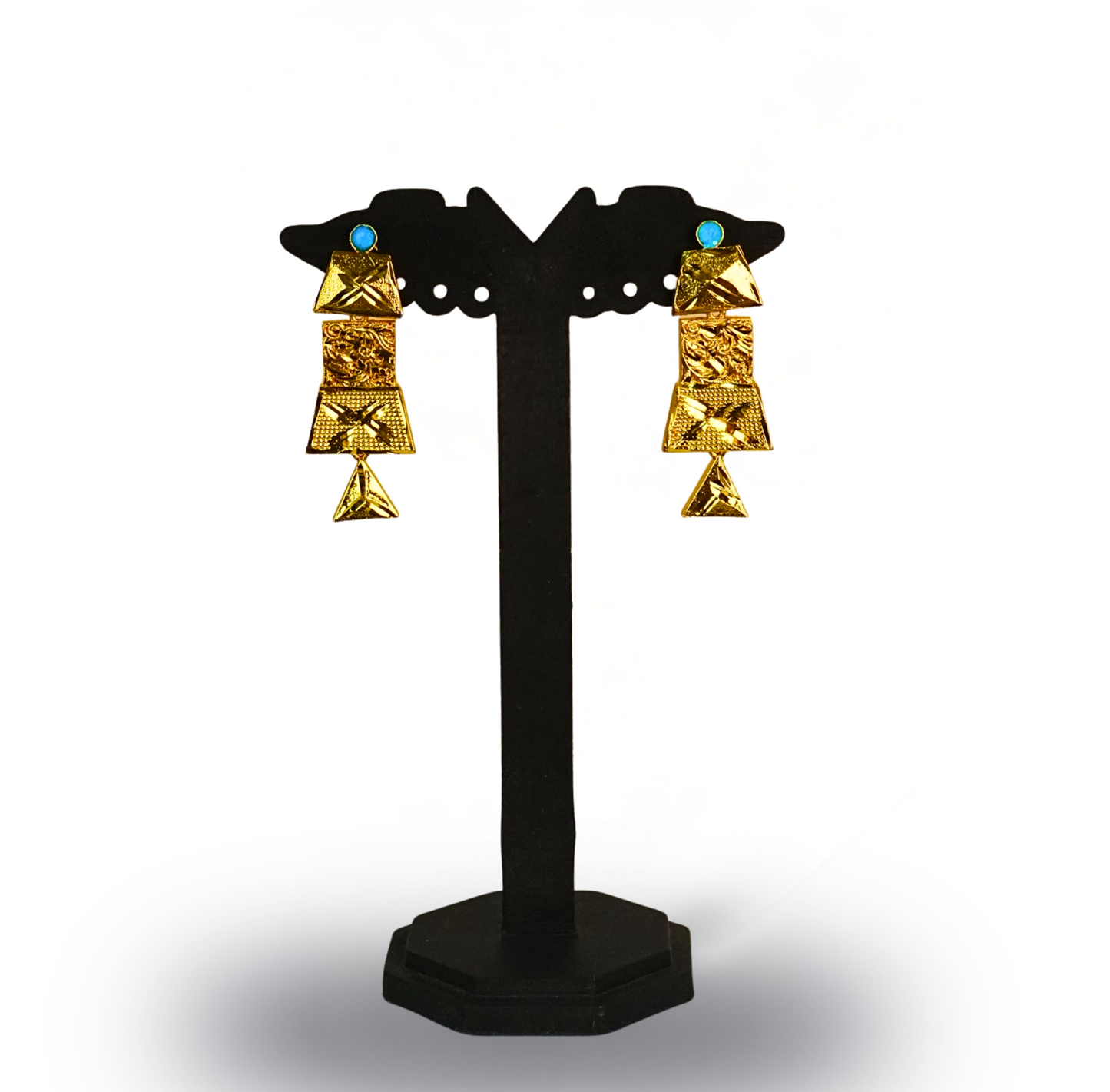 24K Gold-Plated - Royal Geometric Gold Plated Necklace Set
