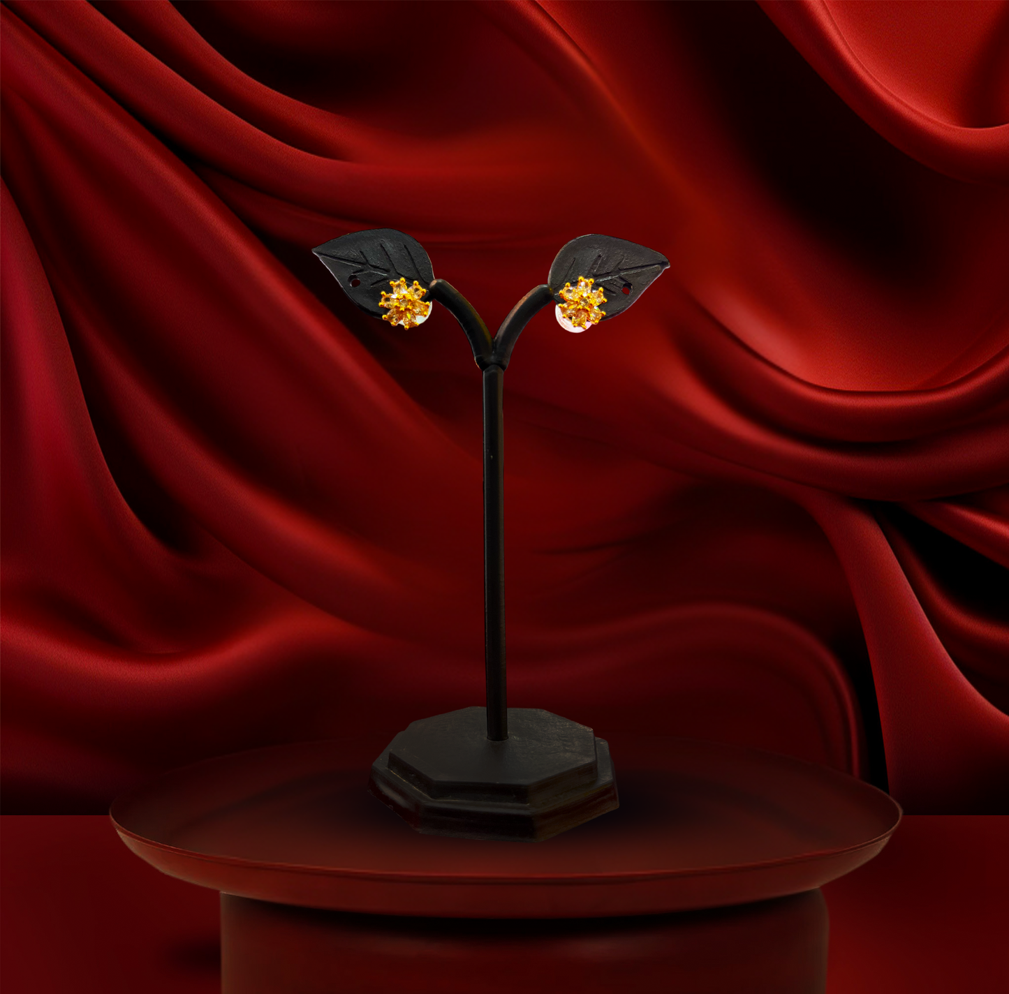 24K Gold-Plated - Floral Bird Pearl Drop Pendant Set with Earrings