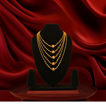 24KT Gold-Plated - Five Layer Lohori Set With Earrings