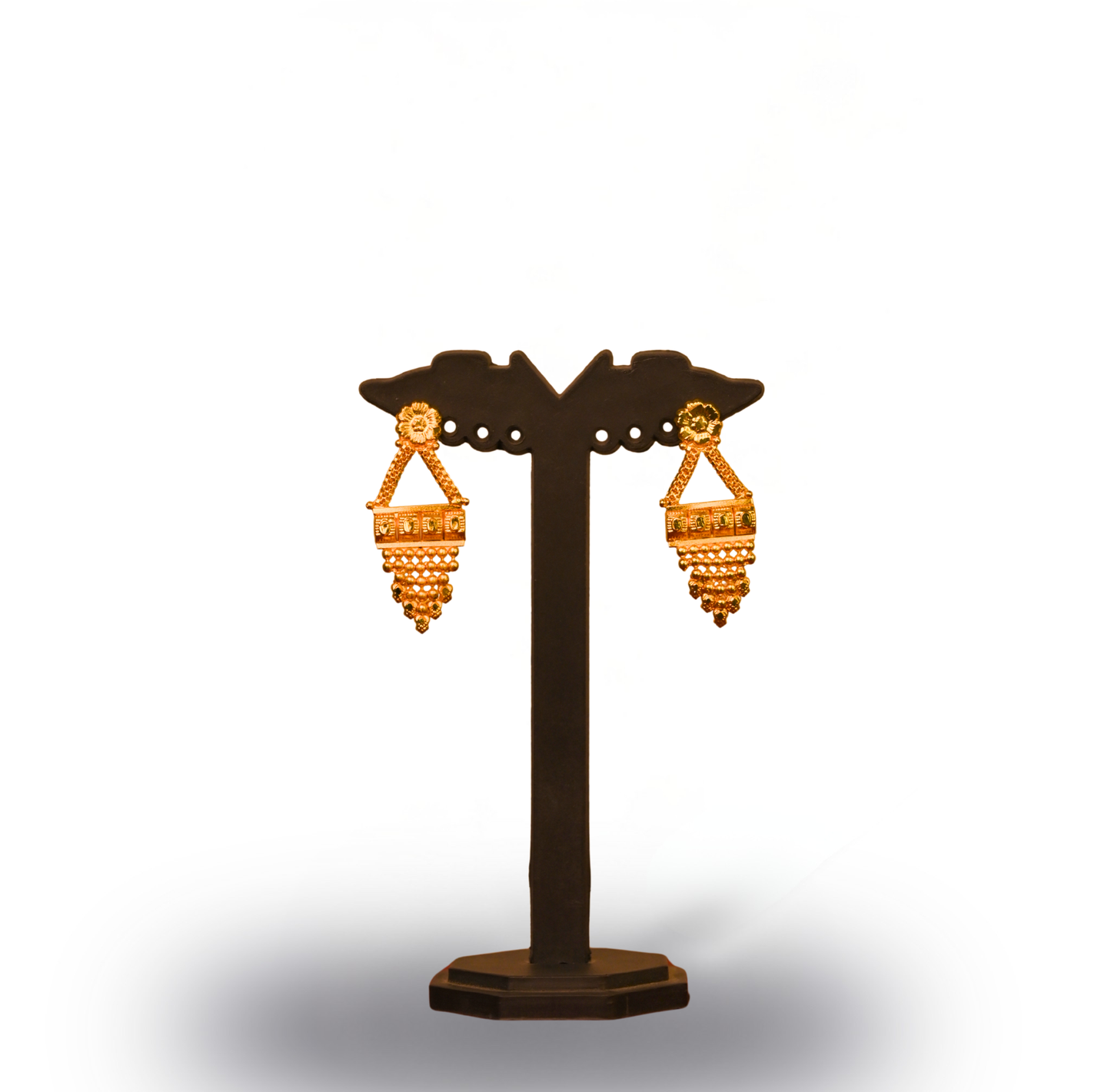 24K Gold-Plated -Royal Tri-Net Gold Plated Necklace Set