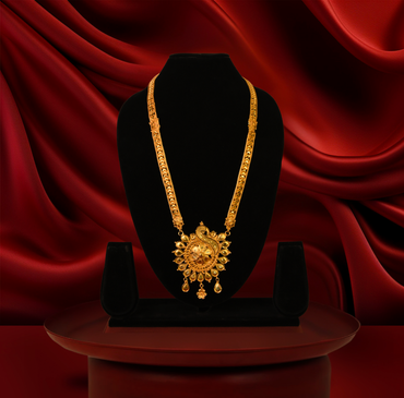 24K Gold-Plated - Maharanir Peacock Long Set with Earrings – Premium Costume Jewellery)