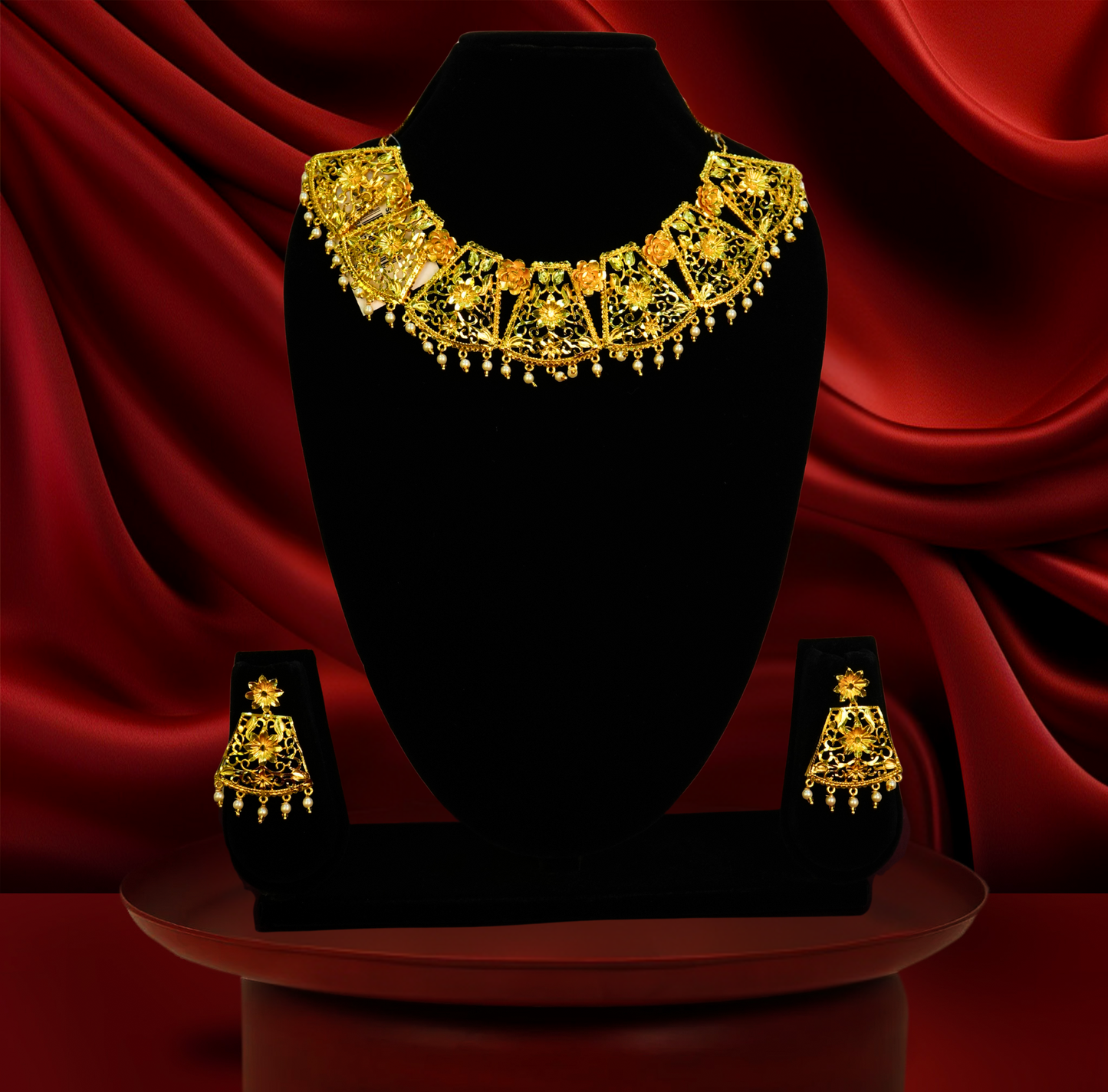 24K Gold-Plated – Mandira Jhalar Bridal Chatai Set