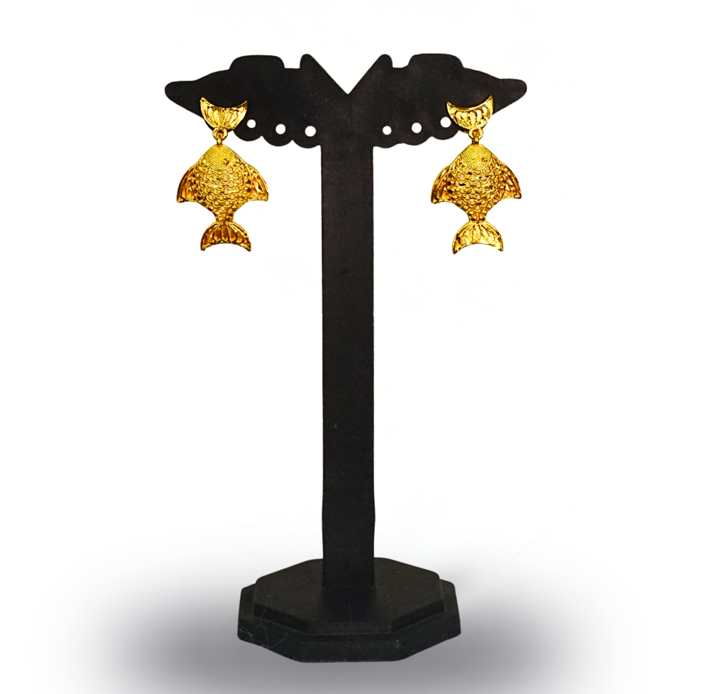 24K Gold-Plated Fish Motif Tie Chain – Elegant Long Pendant Set