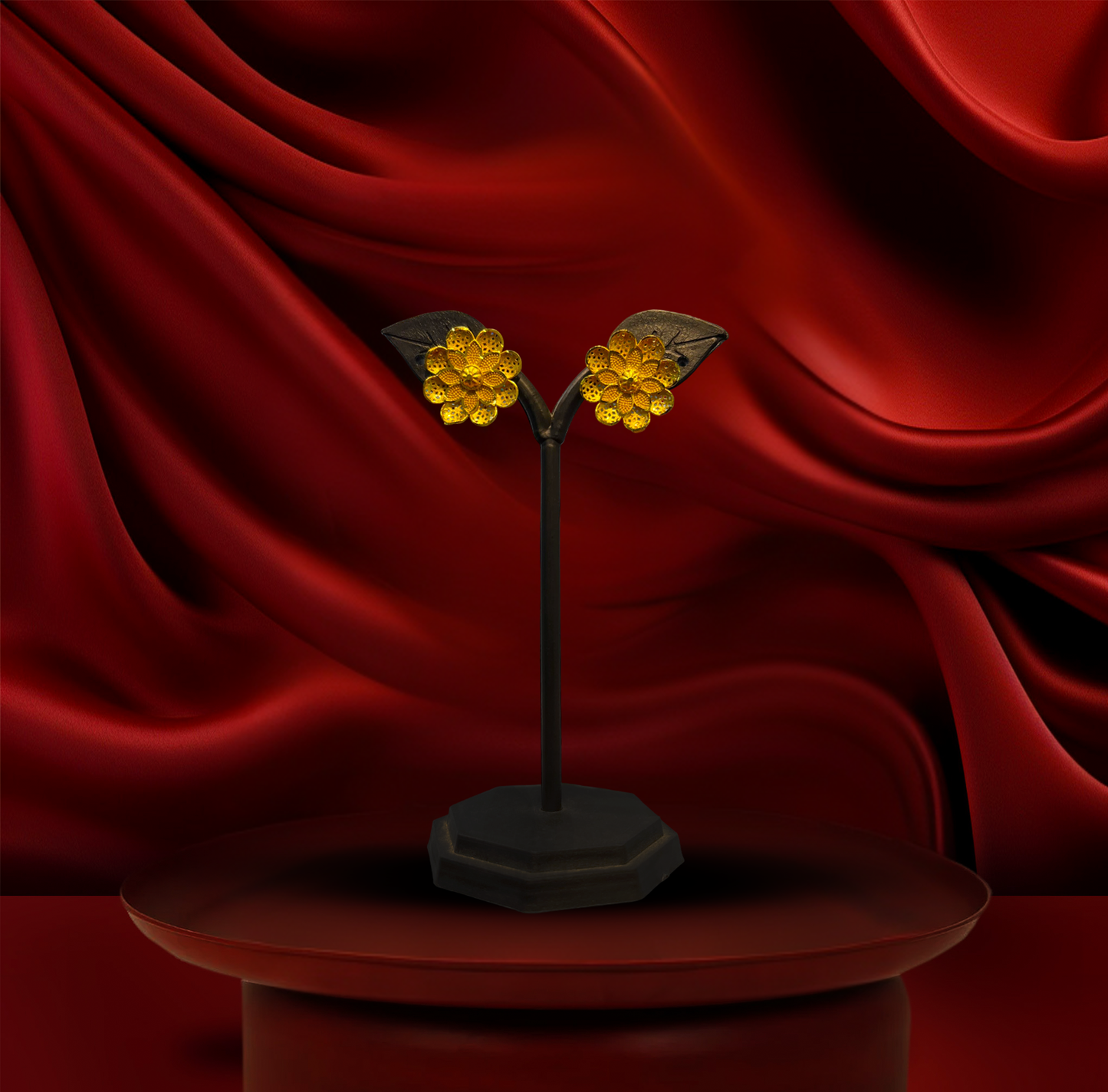 24K Gold-Plated - Maharani Blossom Necklace with Earrings