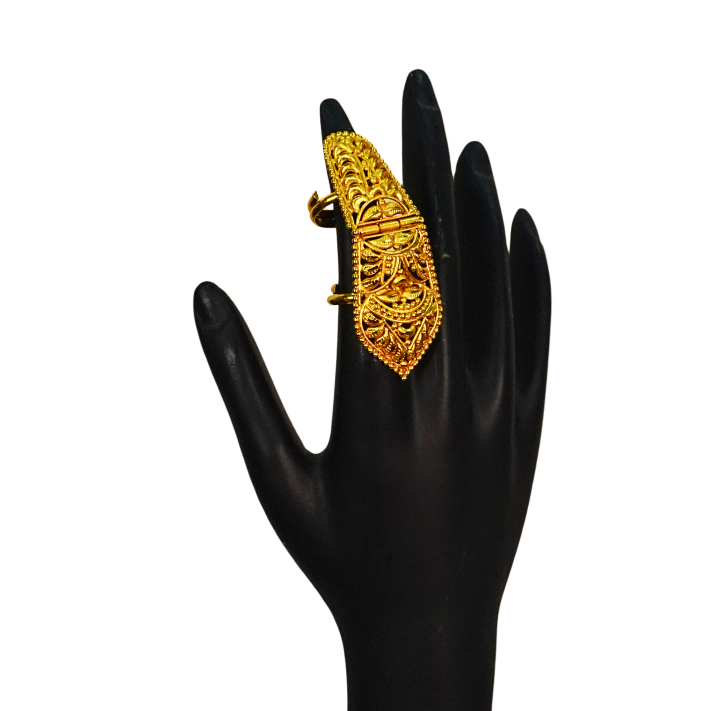 24K Gold-Plated - Traditional Naksha Caterpillar Finger Ring