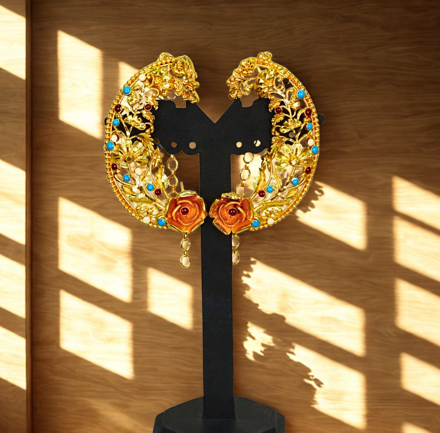 24K Gold-Plated - Floral Crescent Full Kaan Rose Motif