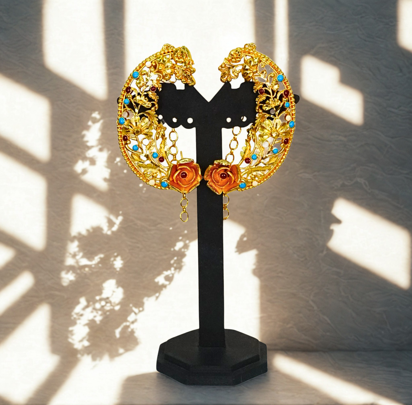 24K Gold-Plated - Floral Crescent Full Kaan Rose Motif