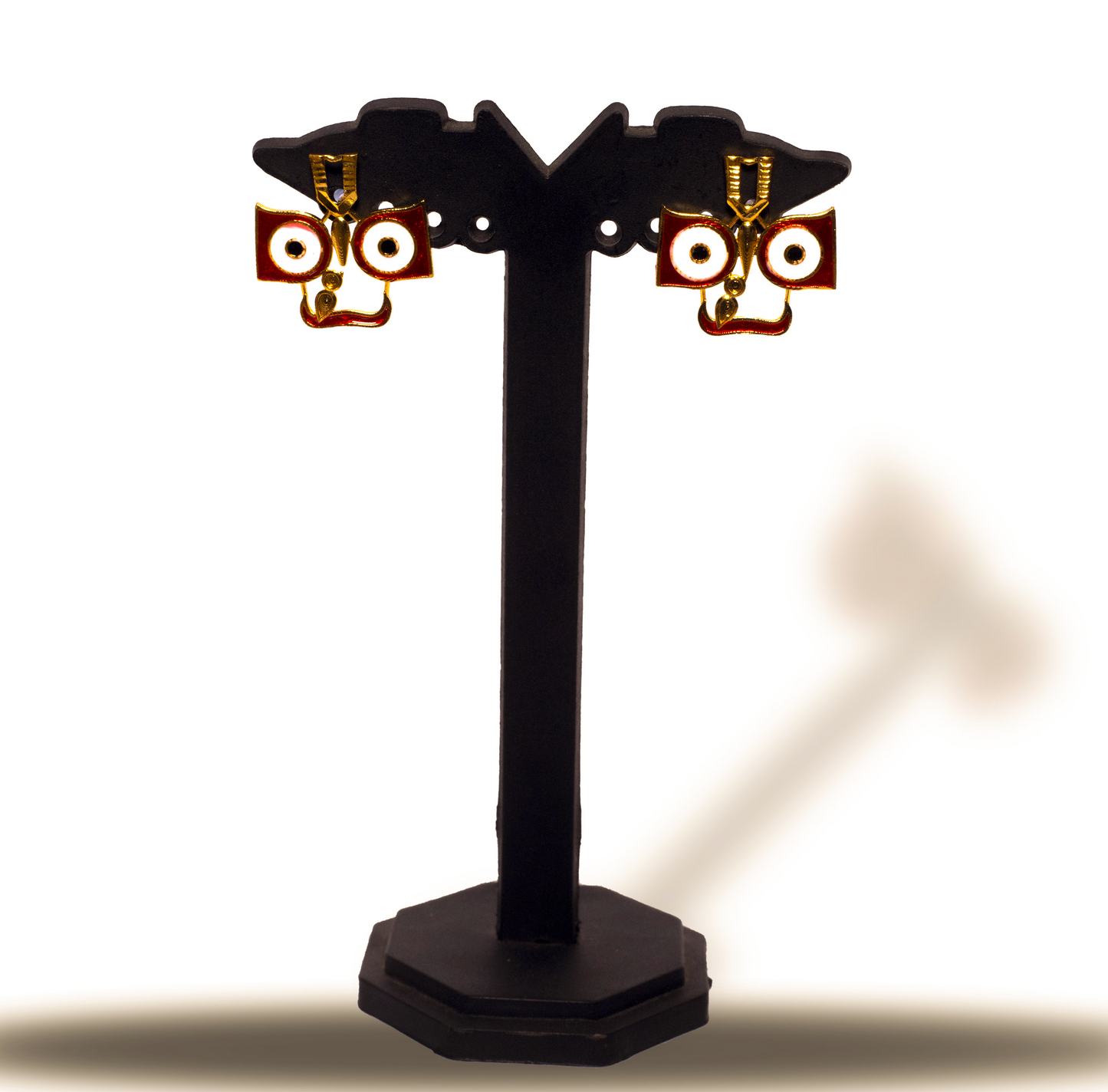 24K Gold-Plated Lord Jagannath Face Pendant Set with Earrings