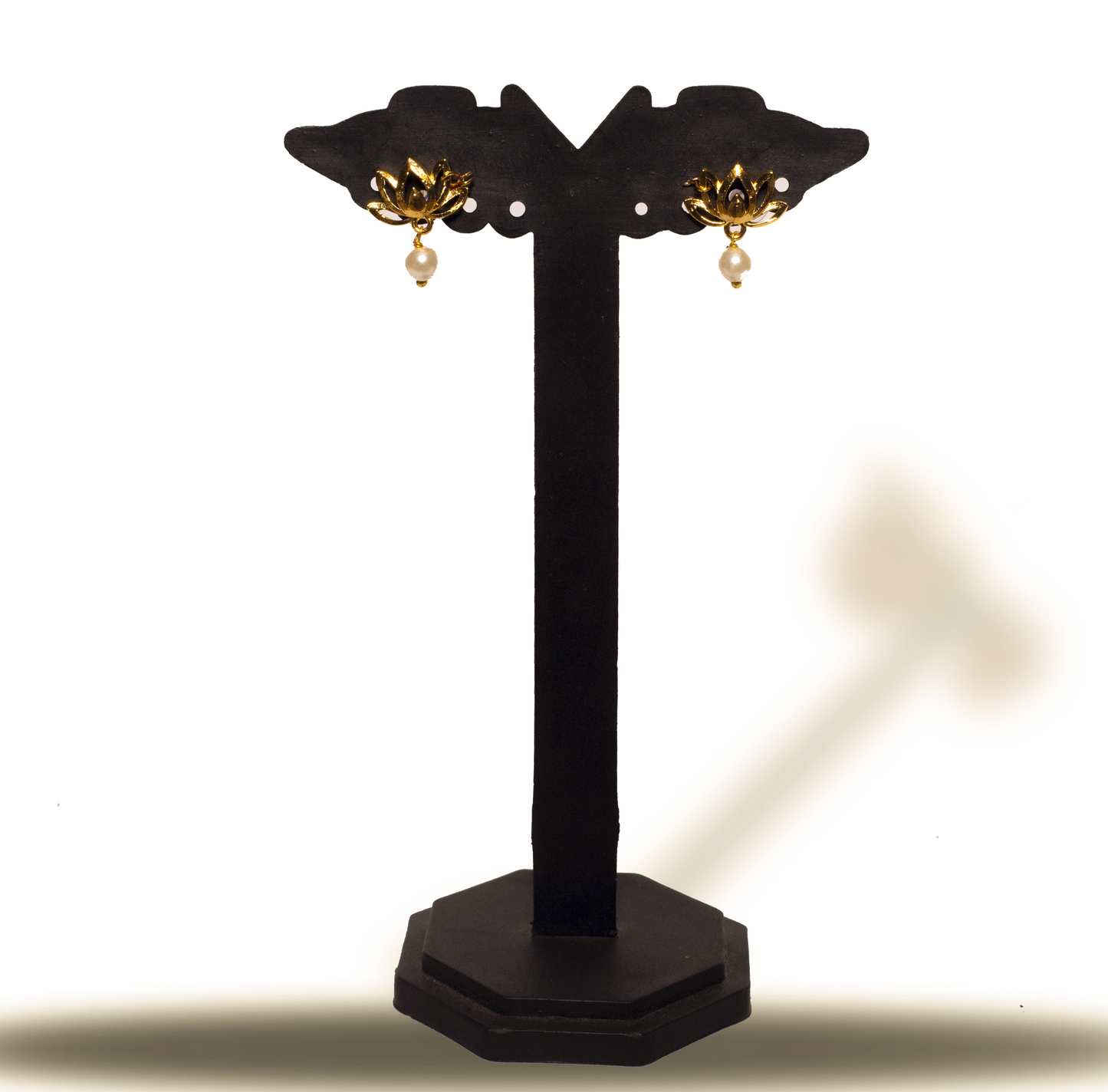 24K Gold-Plated Lotus Bloom Pendant Set with Earrings