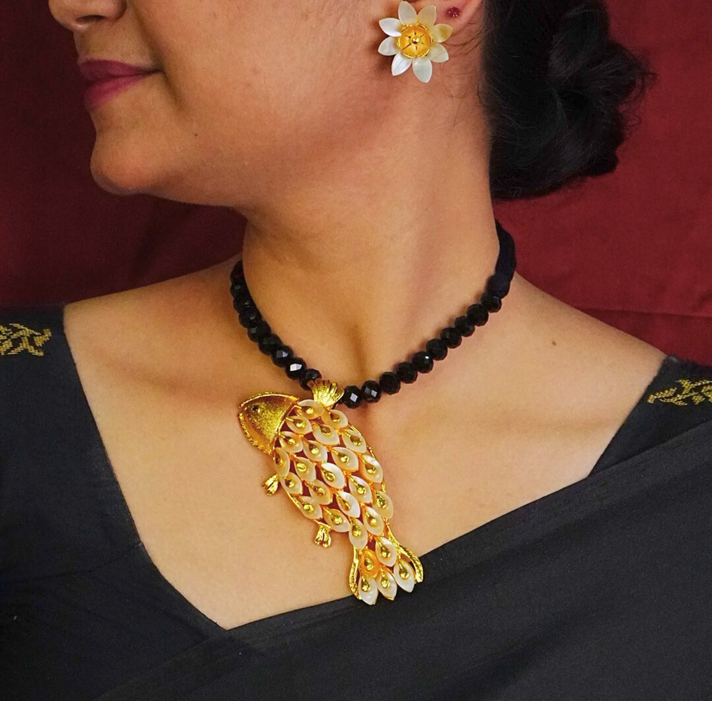 24K Gold-Plated Koi Fish Pendant Set – Symbol of Prosperity & Elegance