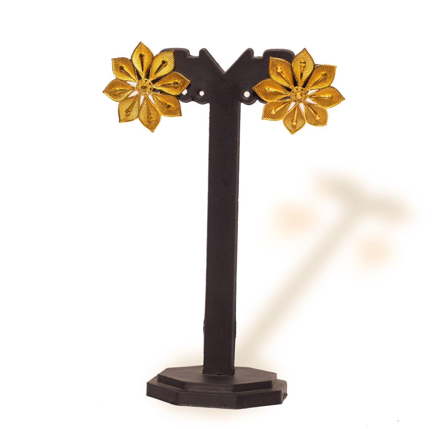 24K Gold-Plated Floral Layered Long Sitahar Set – Crescent Moon Pendant Design