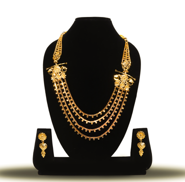 24K Gold-Plated Lohori Necklace Set – Multi-Layer Design