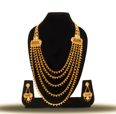 24K Gold-Plated Multi-Layered Traditional Bridal long lohori Set