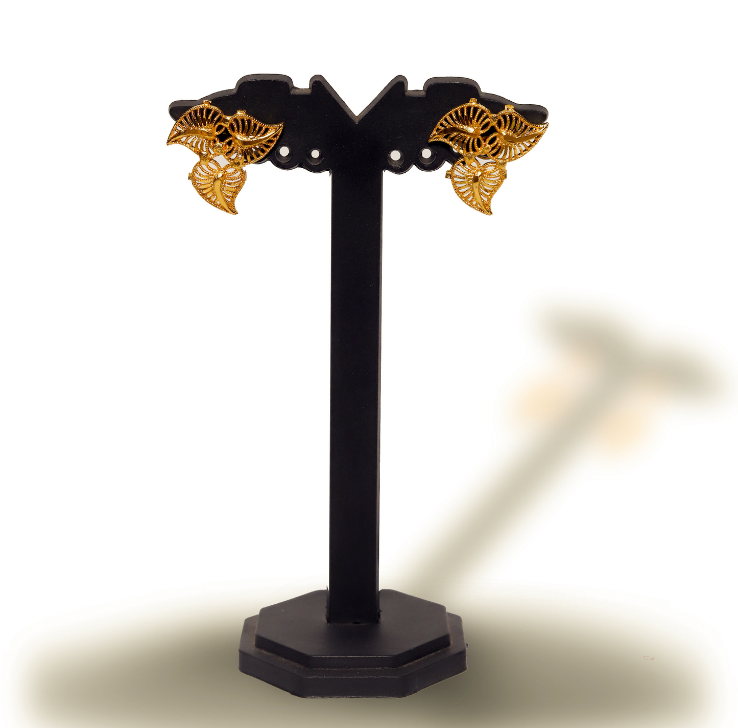 24K Gold-Plated Leaf Design long U Set