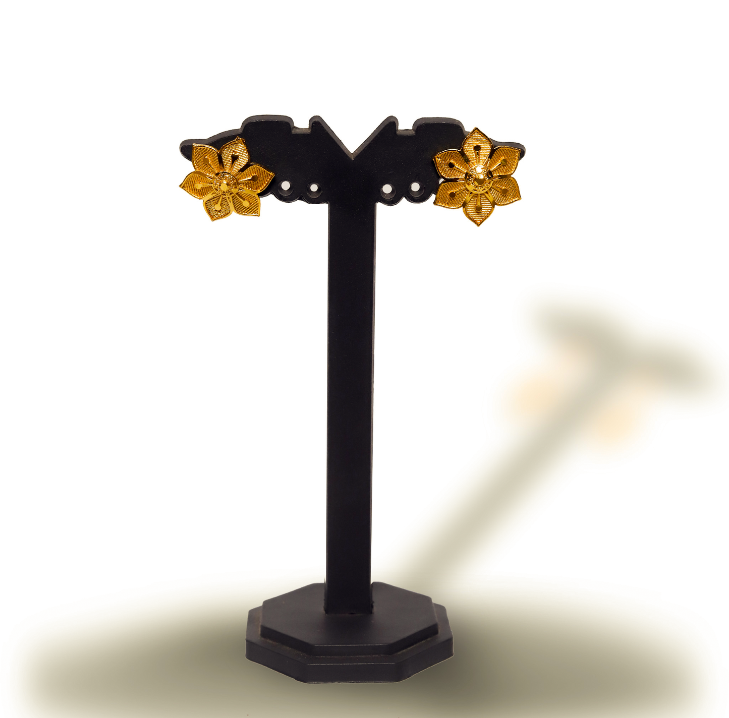 24K Gold-Plated Floral Motif Long Haar Set