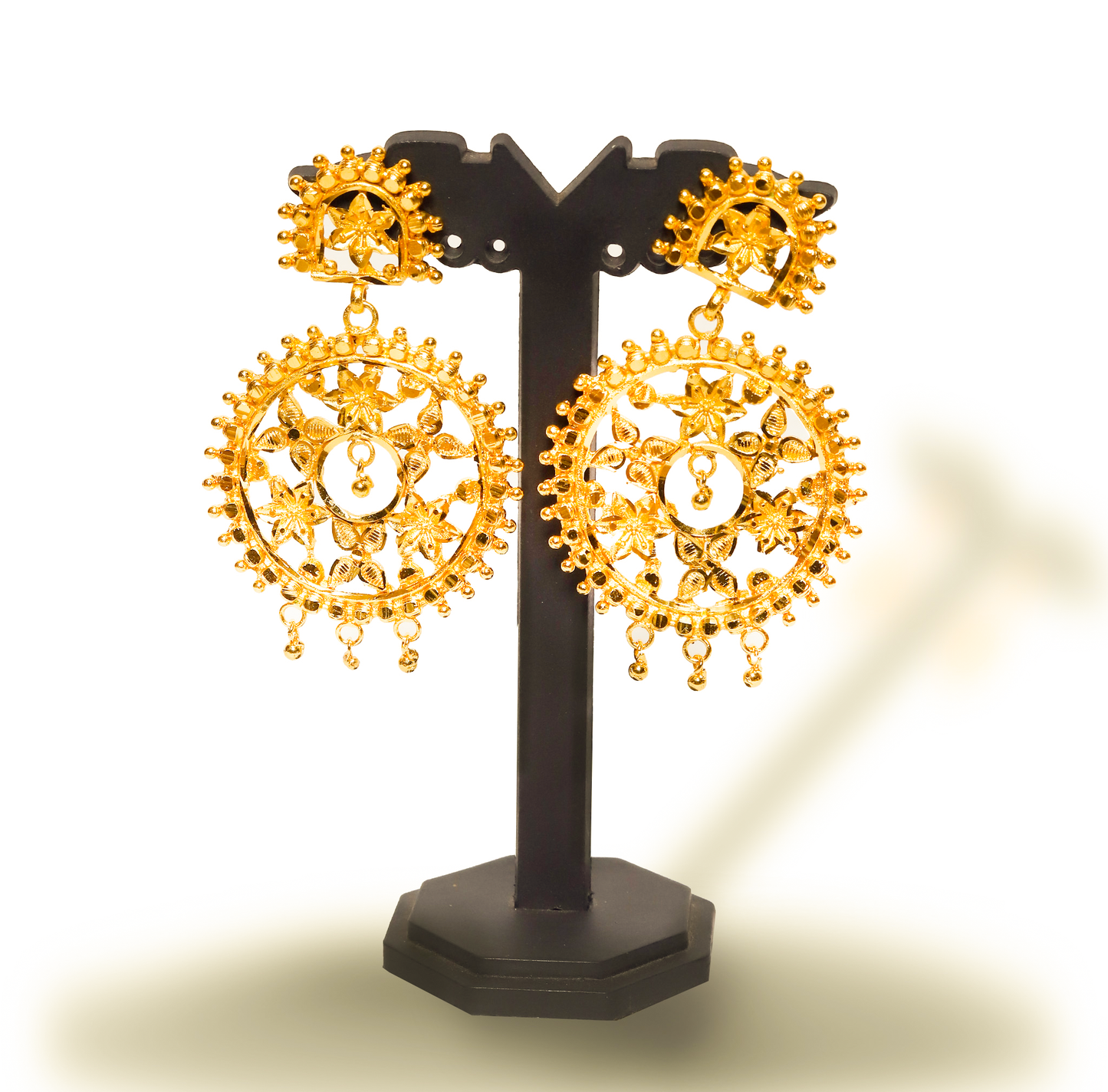 24K Gold-Plated Traditional Bengali Bridal Double Layered Pendant Haar Set