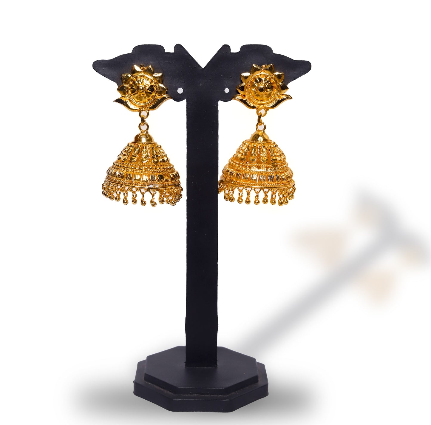 Long Mop Chain Necklace with Jhumka Drop – Trendy 24K Gold Plated Design