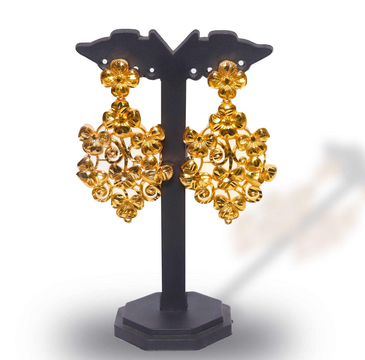 Golden Blossom Regal Set – 24K Gold-Plated Bridal Necklace & Earrings