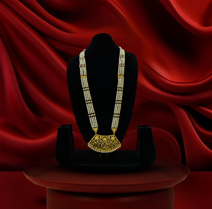 24K Gold-Plated - Maharani Heritage Pearl Necklace with Earring Set