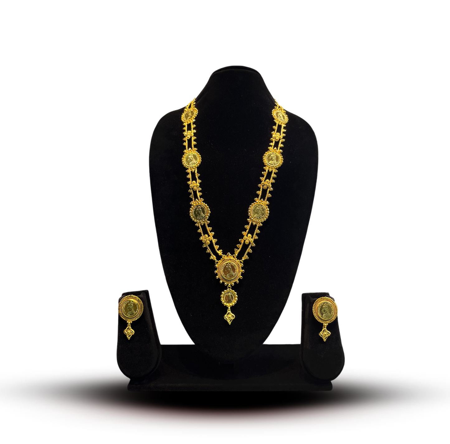 24K Gold-Plated - Lahori Heritage Long Necklace Set with Earrings