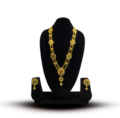 24K Gold-Plated - Lahori Heritage Long Necklace Set with Earrings