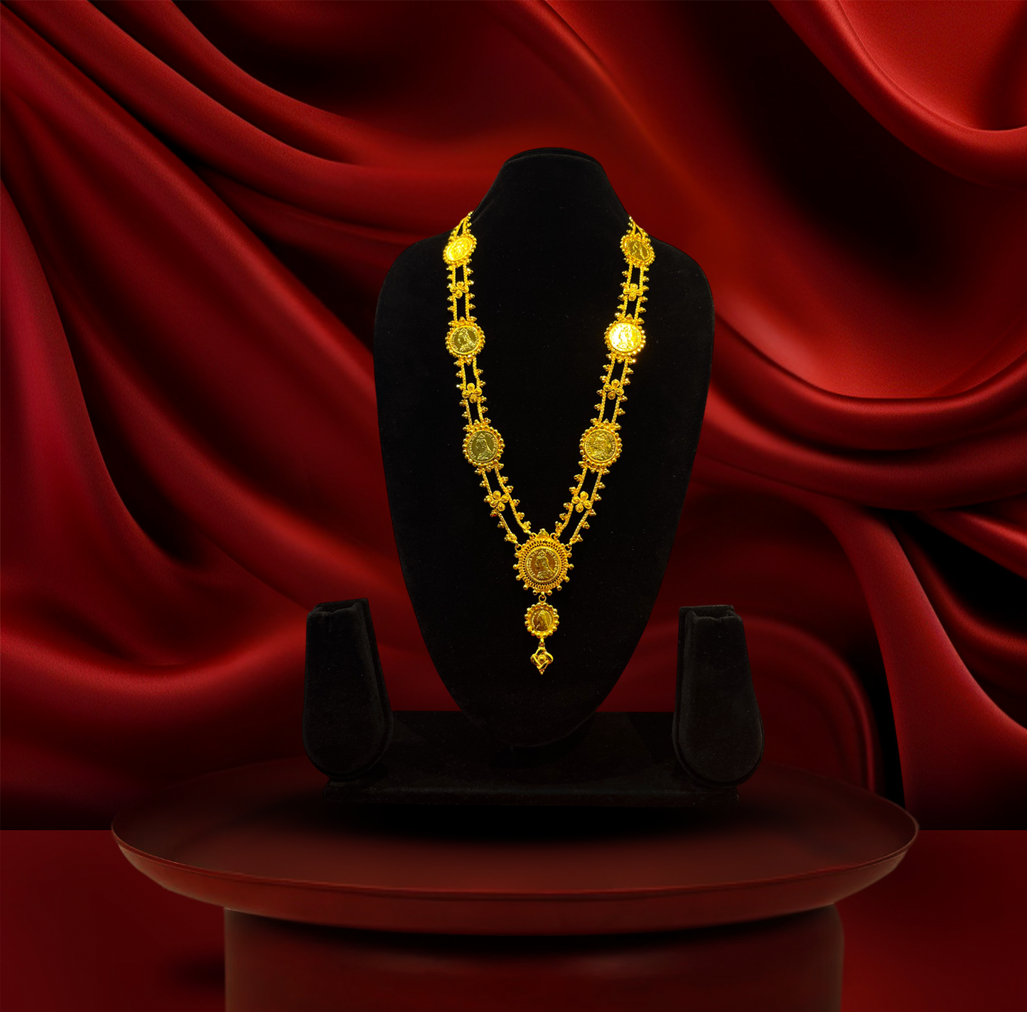 24K Gold-Plated - Lahori Heritage Long Necklace Set with Earrings