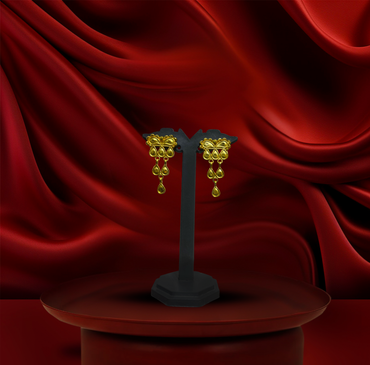 24K Gold-Plated - Maharani Drop Designer Necklace Set with Earrings