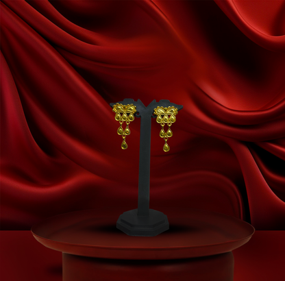 24K Gold-Plated - Maharani Drop Designer Necklace Set with Earrings