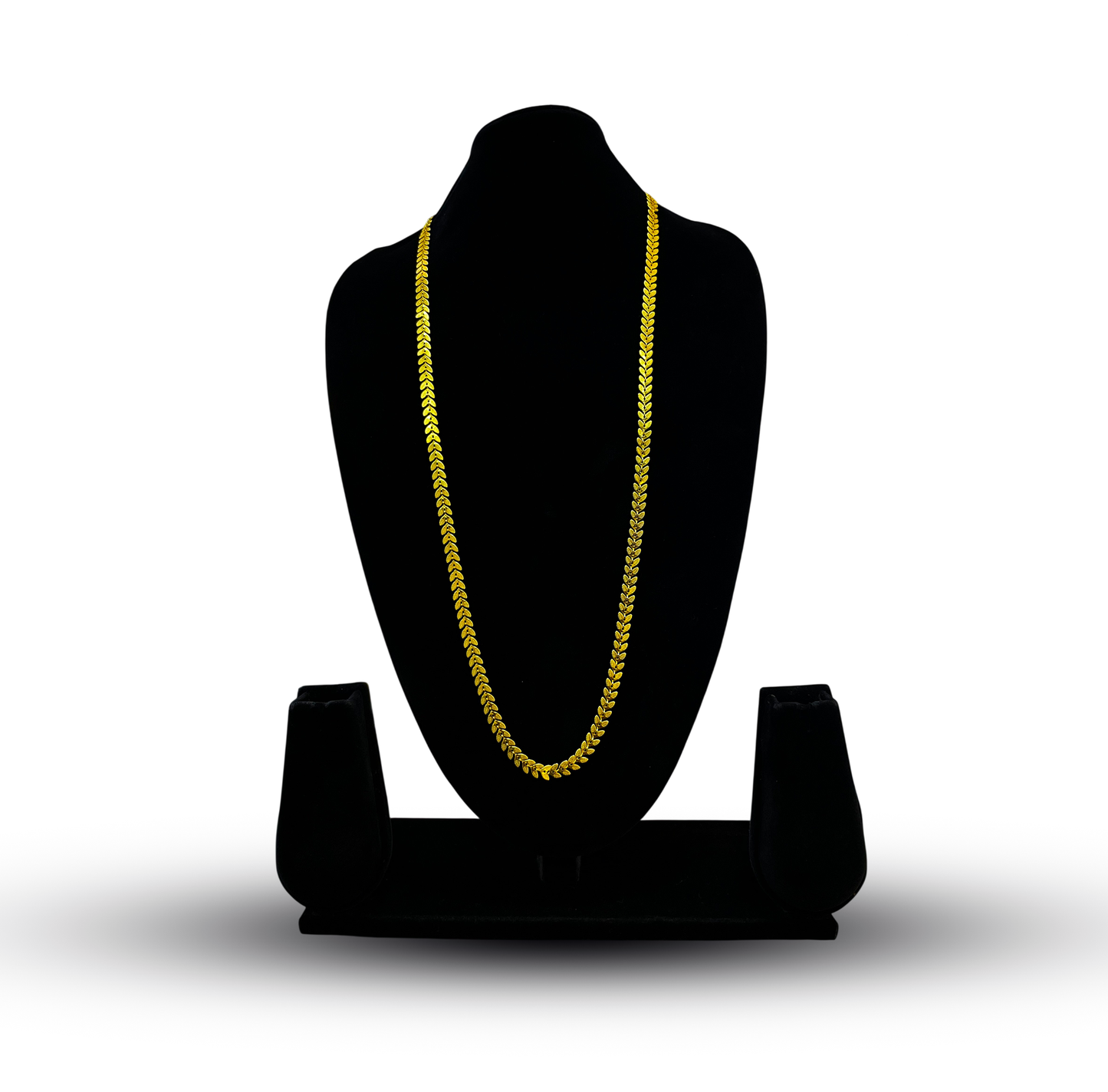 24K Gold-Plated - 32 Inch Leaf Pattern Chain