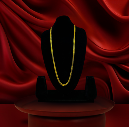 24K Gold-Plated - 32 Inch Leaf Pattern Chain