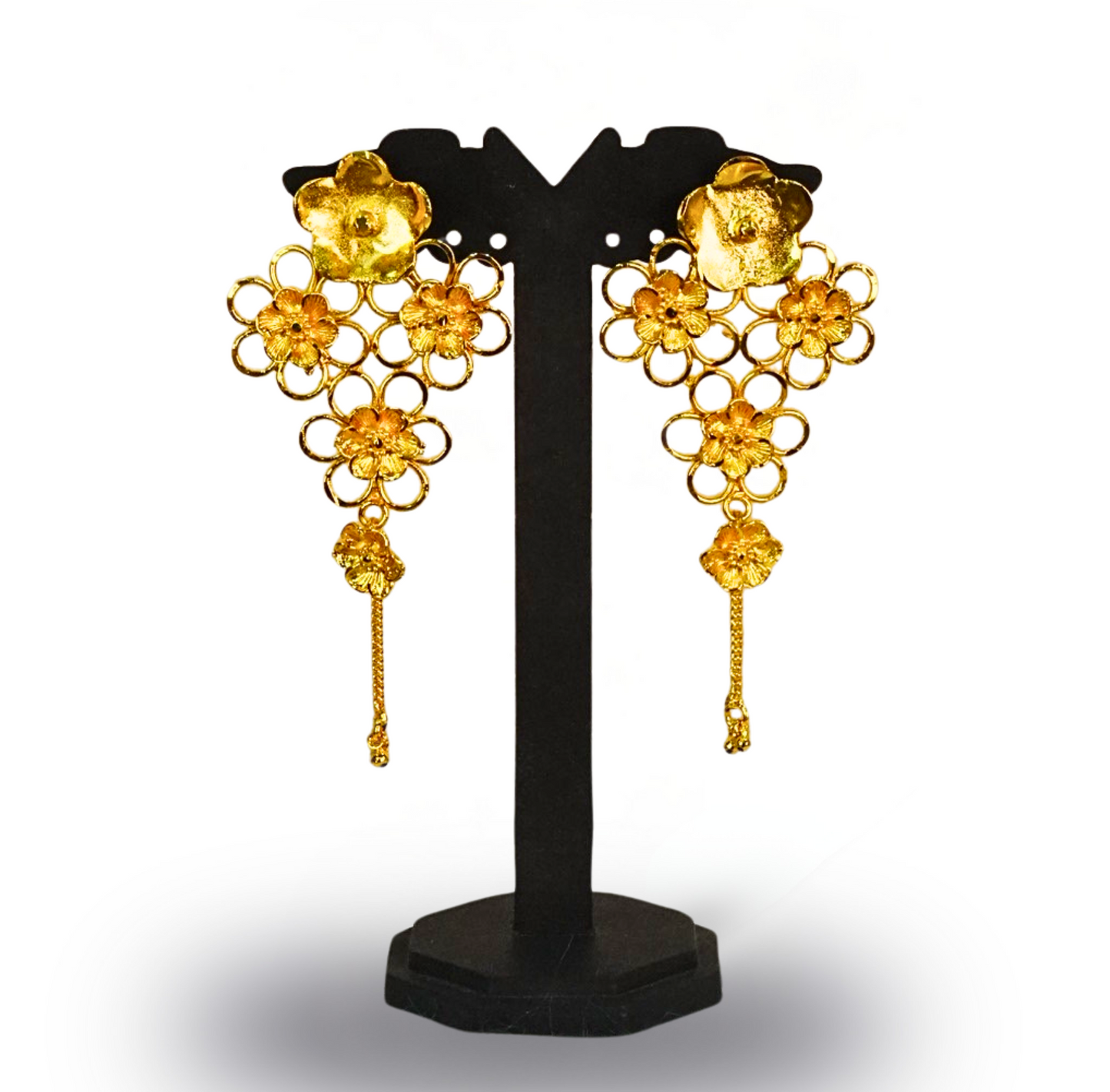 24K Gold-Plated Floral Choker Necklace Set for Women – Wedding & Party Wear