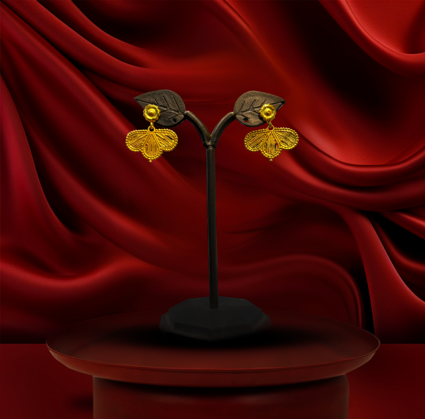 24K Gold-Plated - Tone Kamal Belt Haar - Wide Textured Chain Long Necklace