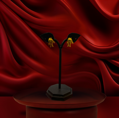 24K Gold-Plated - Fish Motif Choker Set with Matching Earrings
