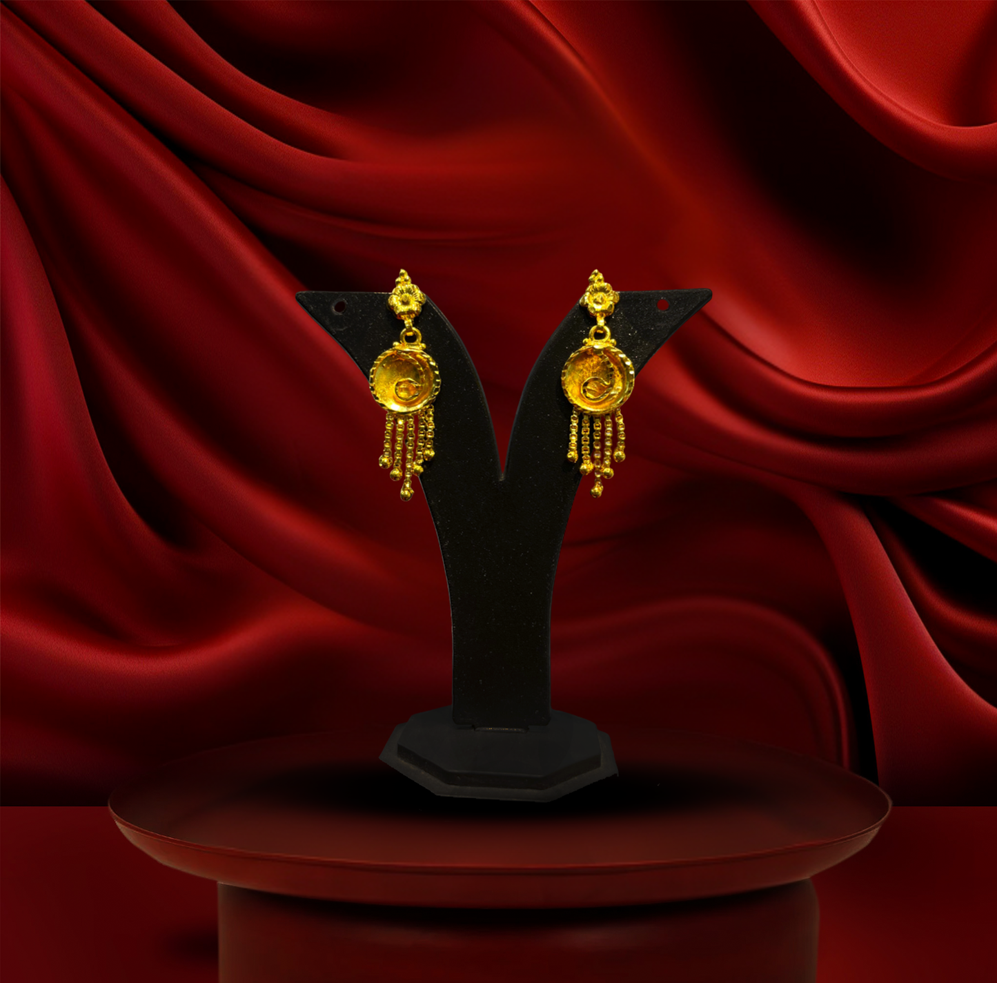 24K Gold-Plated - Traditional Butterfly Motif Belt Sita Haar Set with Tassel Earrings