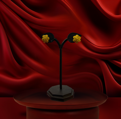 24K Gold-Plated - Floral Choker Set with Earrings