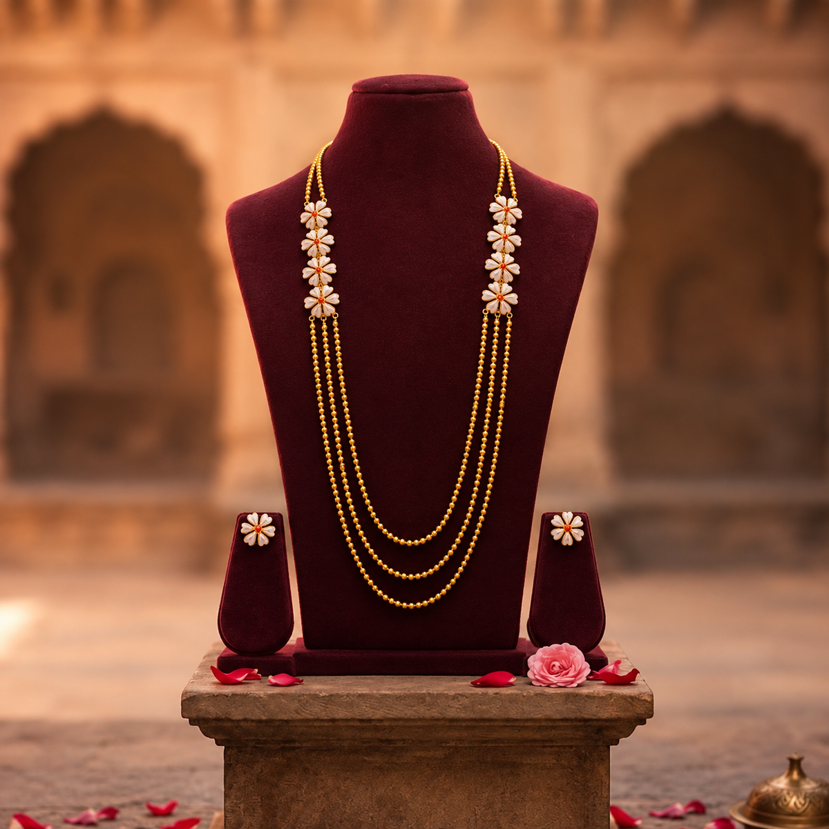 24K Gold-Plated - Mayer Sporsho Siuli Lahari Special Collection Set with Earrings