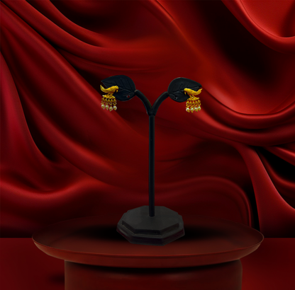 24K Gold-Plated - Elegant Bird Design Pendant with Earrings
