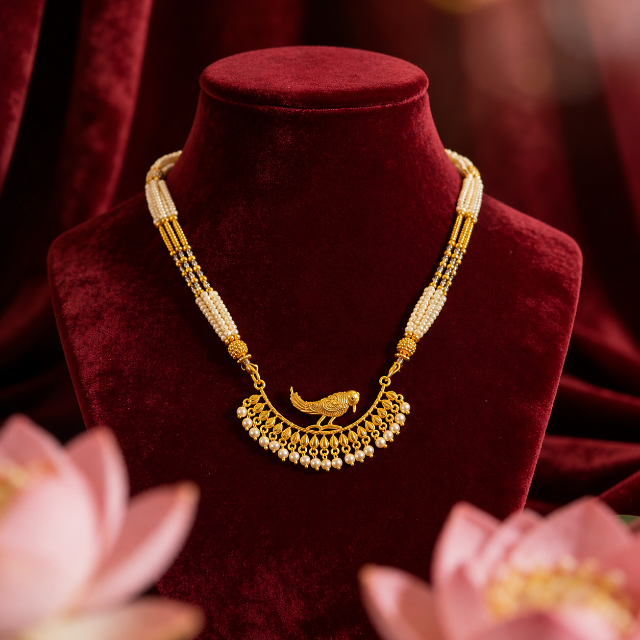 24K Gold-Plated - Elegant Bird Design Pendant with Earrings