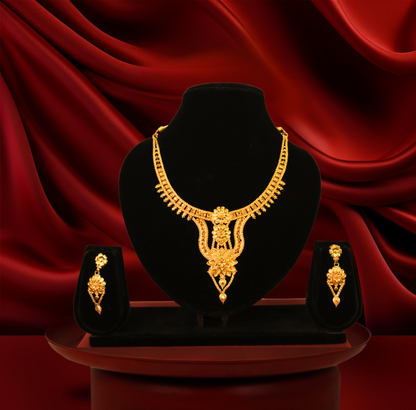 24K Gold-Plated - Heritage Floral Necklace Set