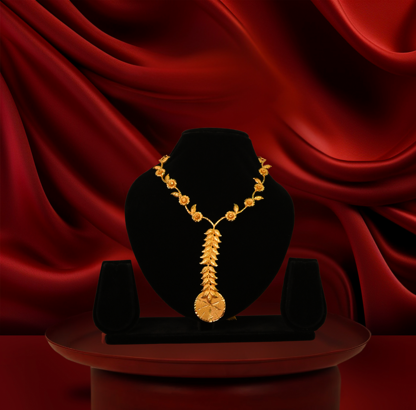 24K Gold-Plated - Kanak Lata Drop Necklace Set