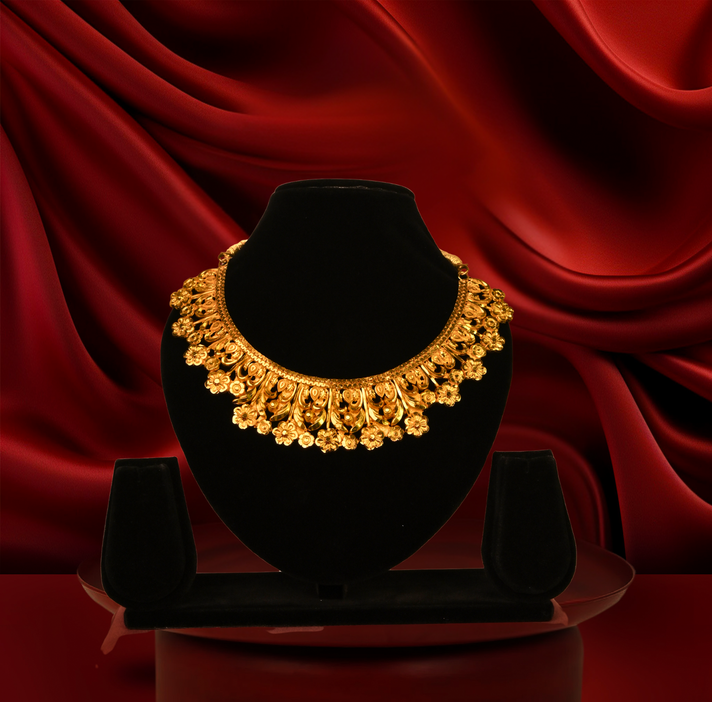 24K Gold-Plated Bridal Special Premium Floral Necklace Set with Floral Detailing & Matching Earrings (Copy)