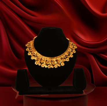 24K Gold-Plated Bridal Special Premium Floral Necklace Set with Floral Detailing & Matching Earrings (Copy)