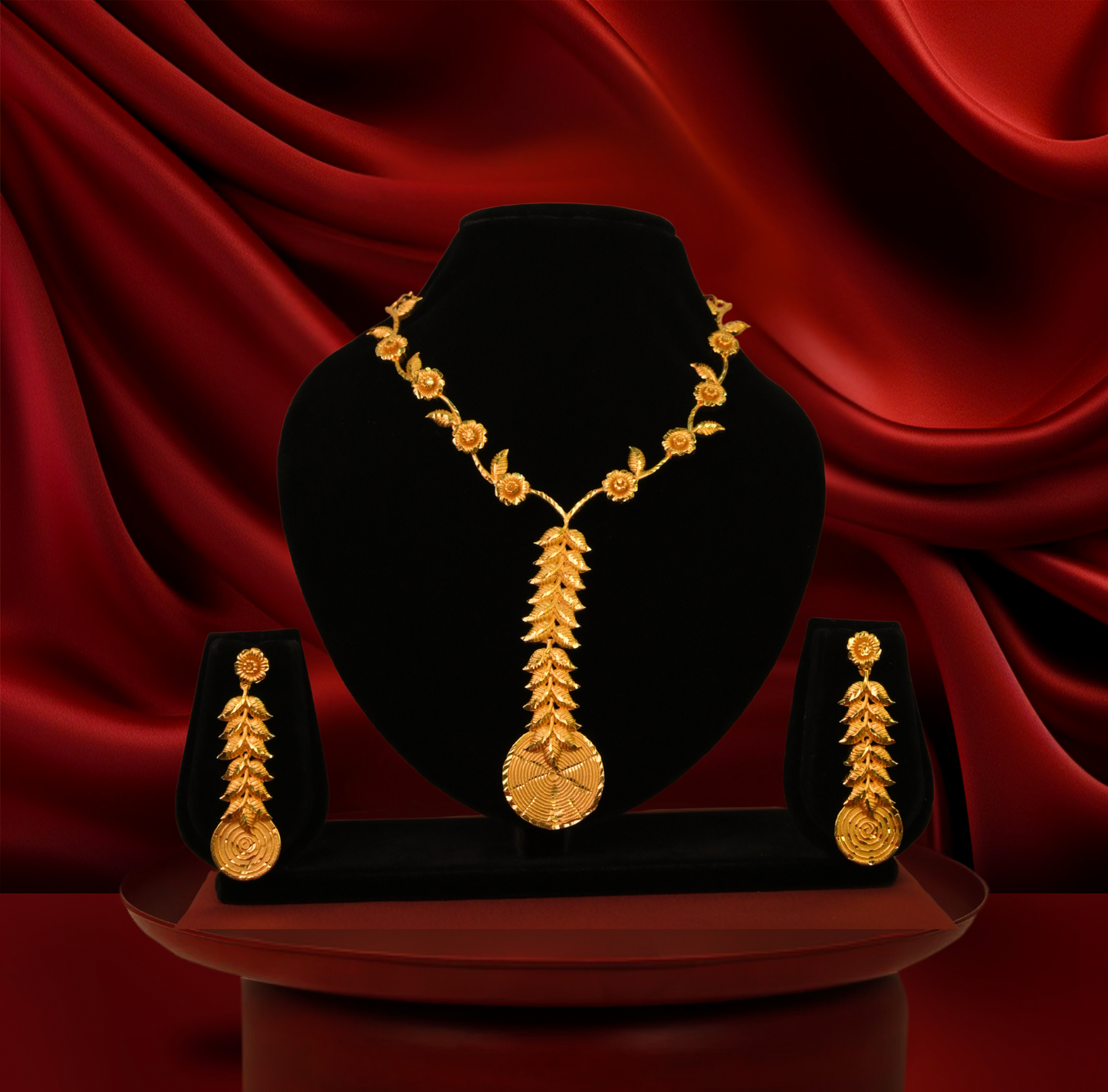 24K Gold-Plated - Kanak Lata Drop Necklace Set