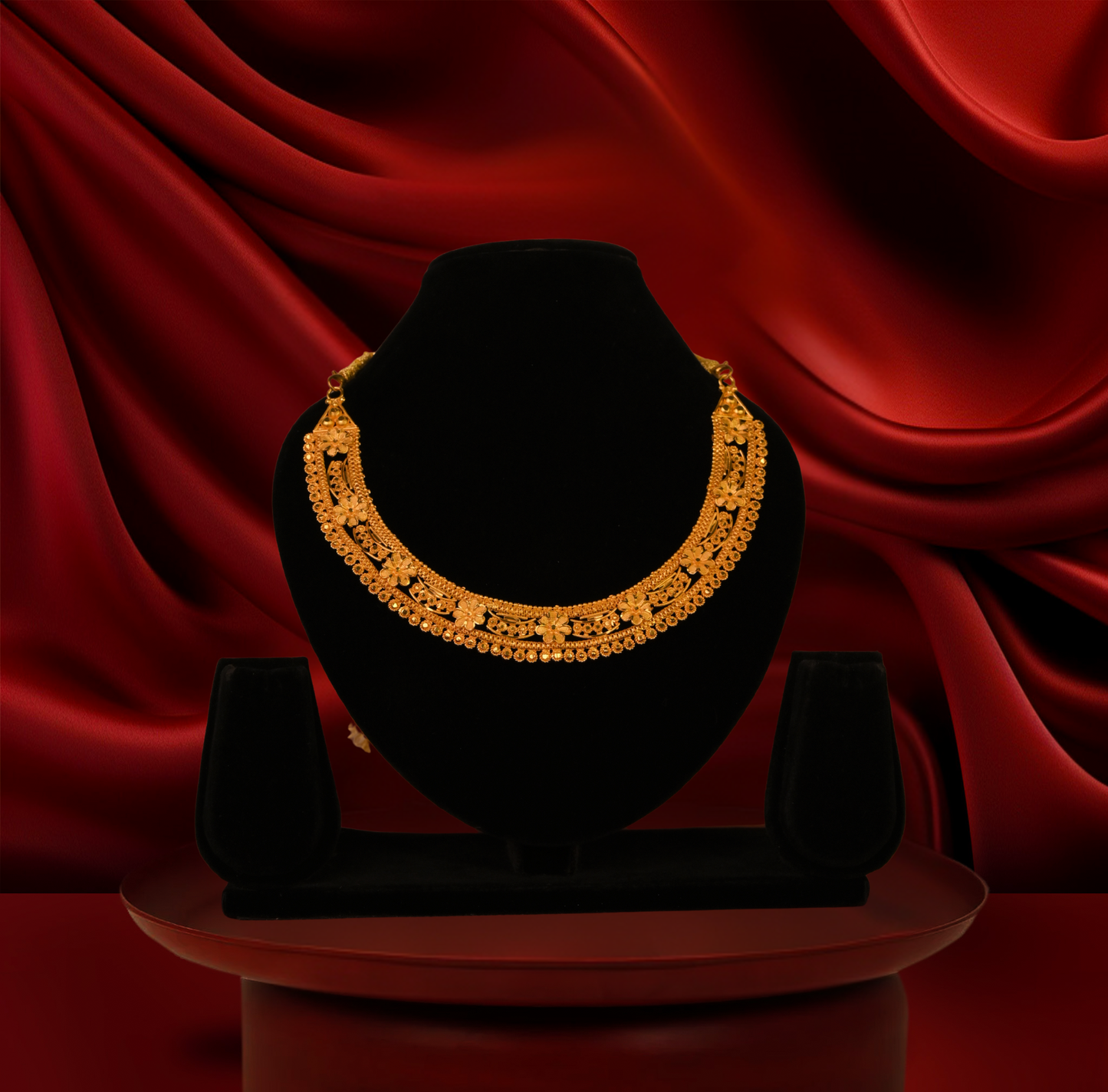 24K Gold-Plated - Traditional Nakshi Necklace Set with Earrings – Premium Costume Jewellery