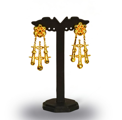 24K Gold-Plated - Geometric Designer chatai  Necklace Set with Earrings – Premium Costume Jewellery