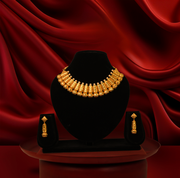 24K Gold-Plated - Imperial Gold Necklace Set with Earrings