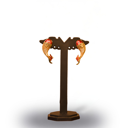 24K Gold-Plated - Three-Layer Golden Fish Elegance Set with Earrings